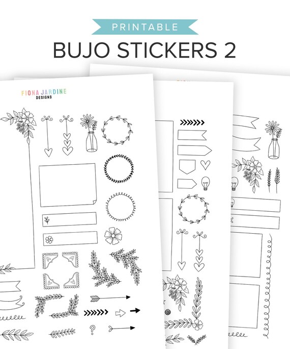 Printable BUJO Stickers Printable Bullet Journal Stickers for | Etsy