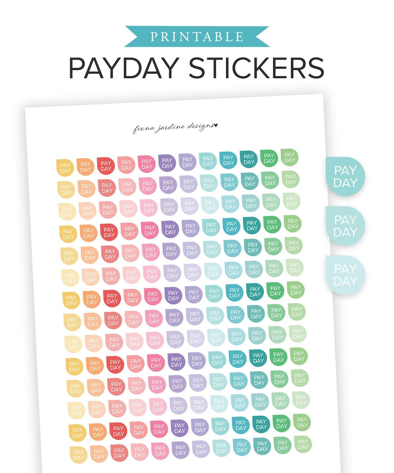 Payday Reminder Printable Planner Stickers Daily Planner Etsy