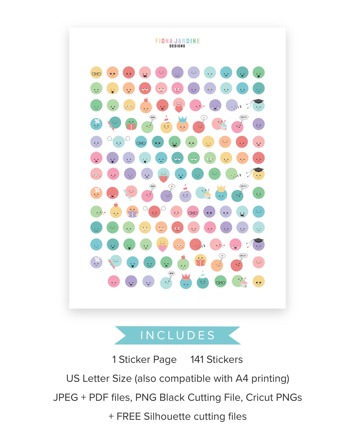 Printable Emoji Stickers for Daily Planner Layouts Decorative - Etsy