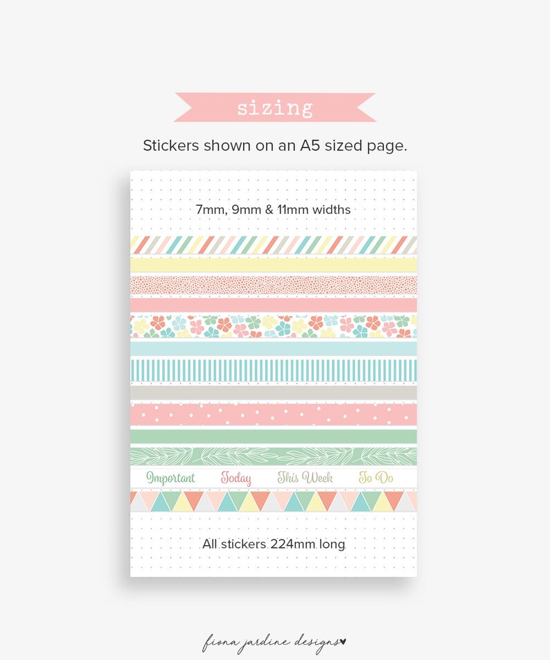 printable washi tape stickers bullet journal decorative etsy