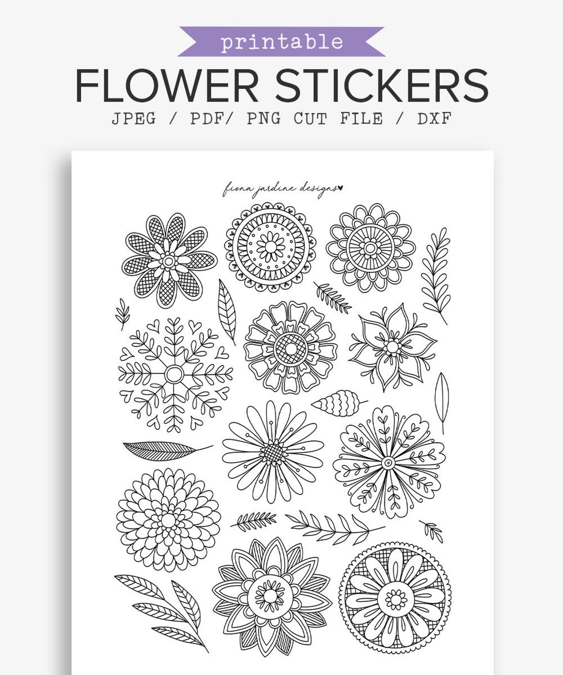 Bullet Journal Printable Coloring Stickers Travelers Notebook - Etsy ...