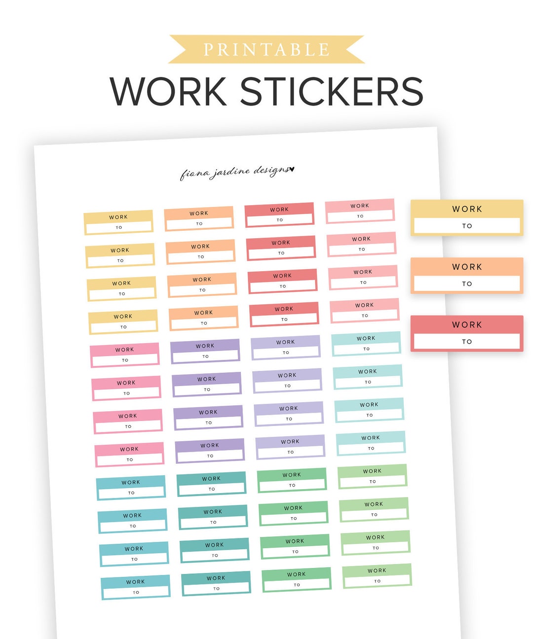 Printable Work Planner Stickers for Daily Planner Printable - Etsy