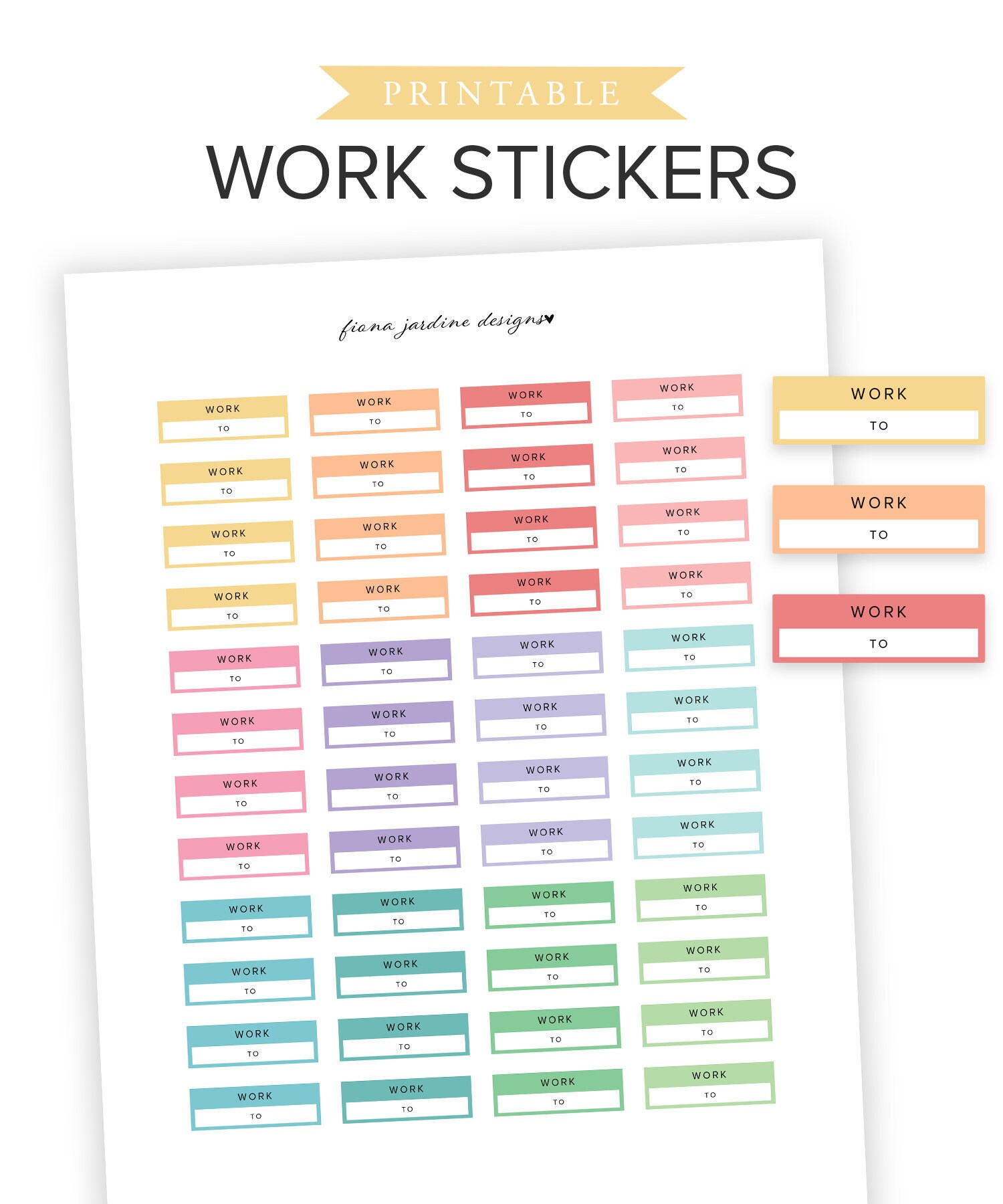 Printable Work Planner Stickers for Daily Planner Printable Etsy