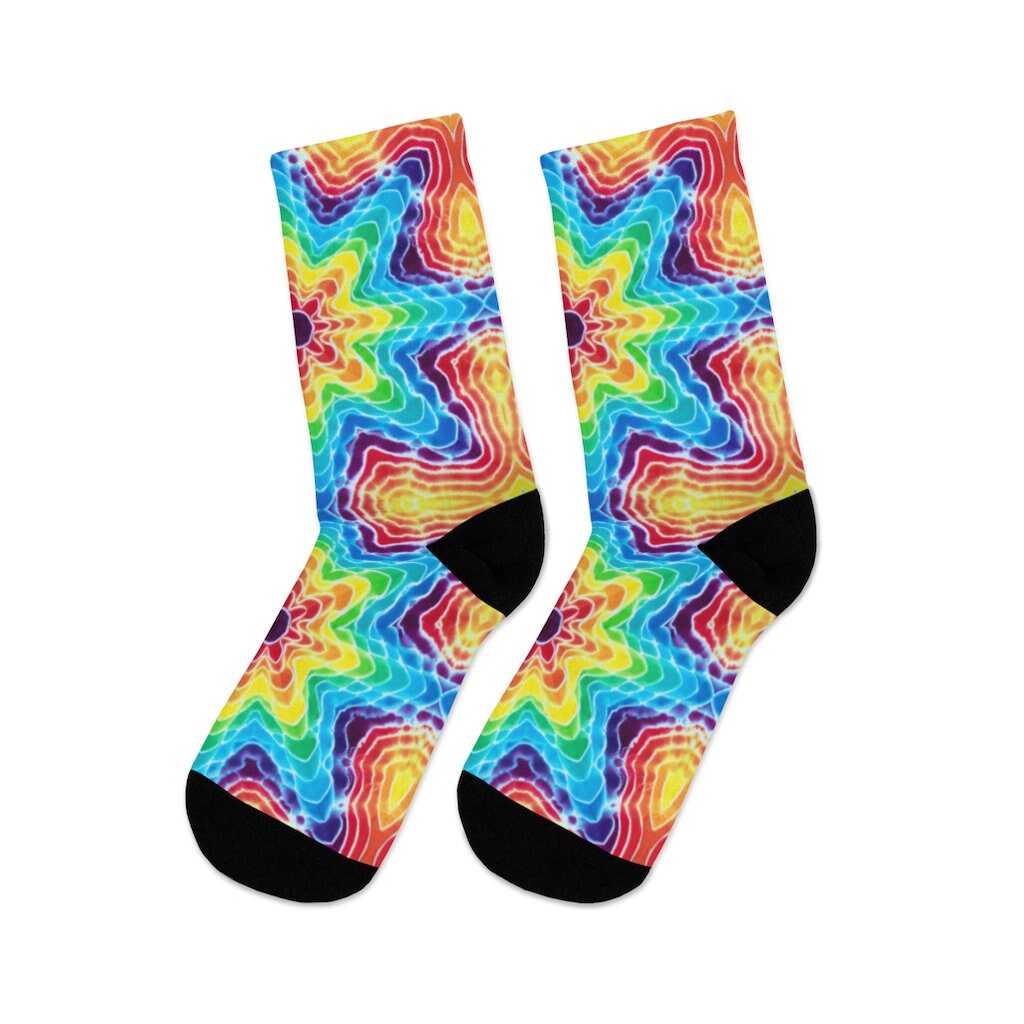 Tie Dye Print Socks Etsy