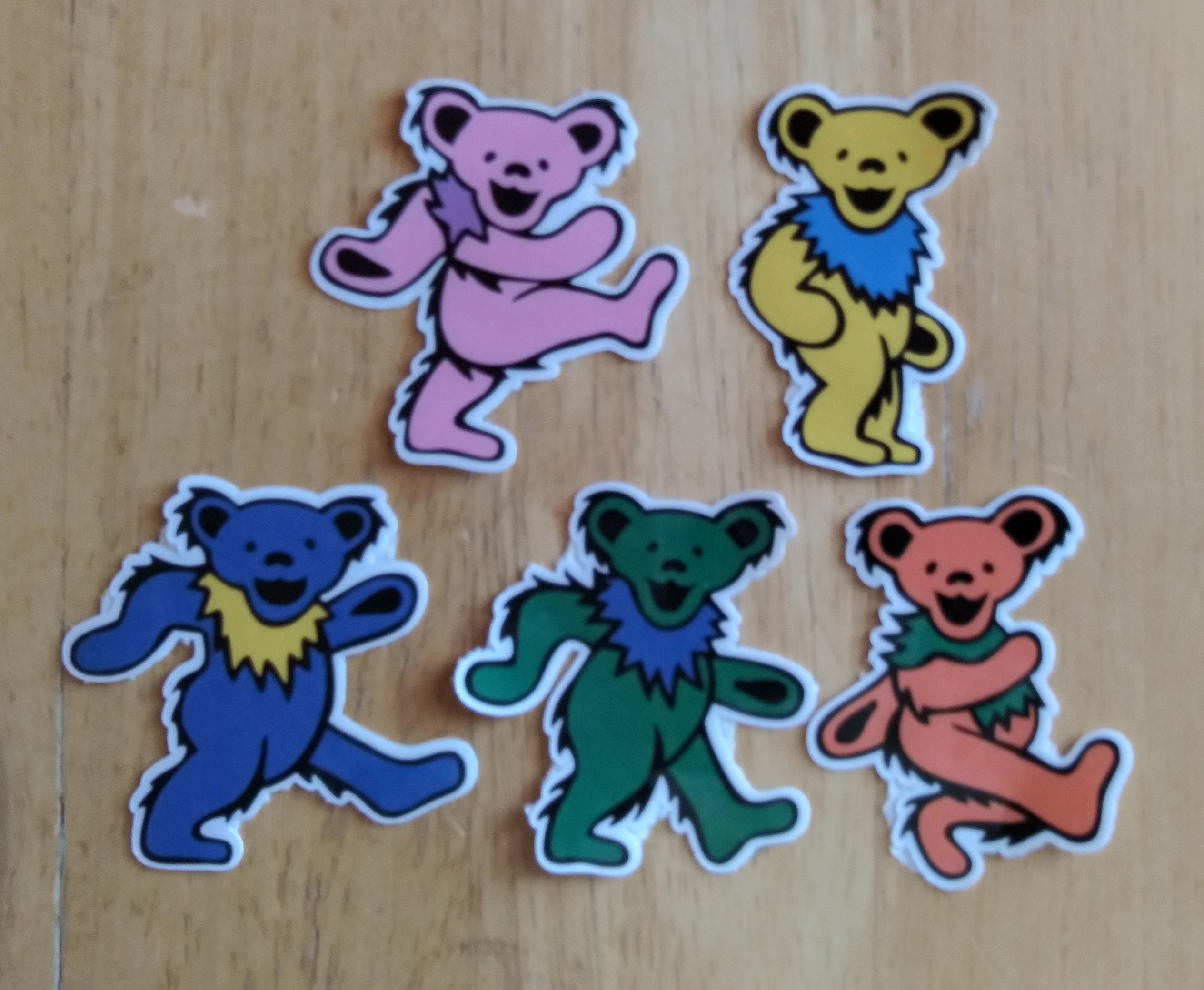 Grateful Dead GD Bears on the Bus Sticker Liquid Blue