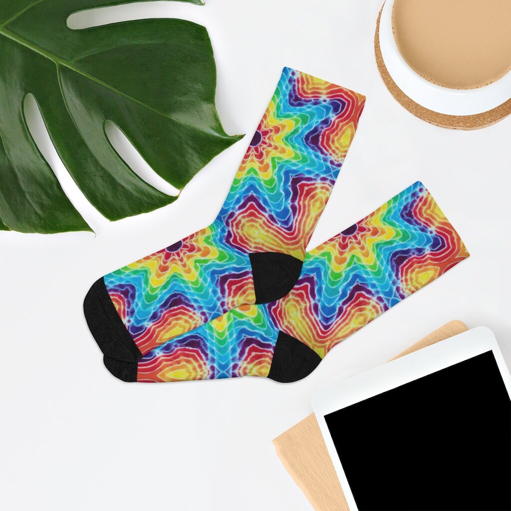 Tie Dye Print Socks Etsy