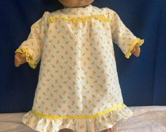 Bitty Baby nightgown with yellow risebuds