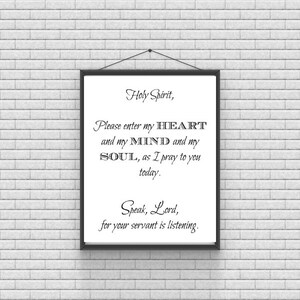 Holy Spirit Prayer PRINTABLE / 8X10 / Digital Print / Instant Download