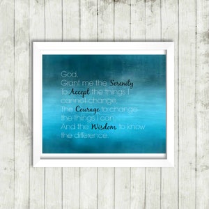 Serenity Prayer PRINTABLE / 8x10 / Digital Print / Instant Download
