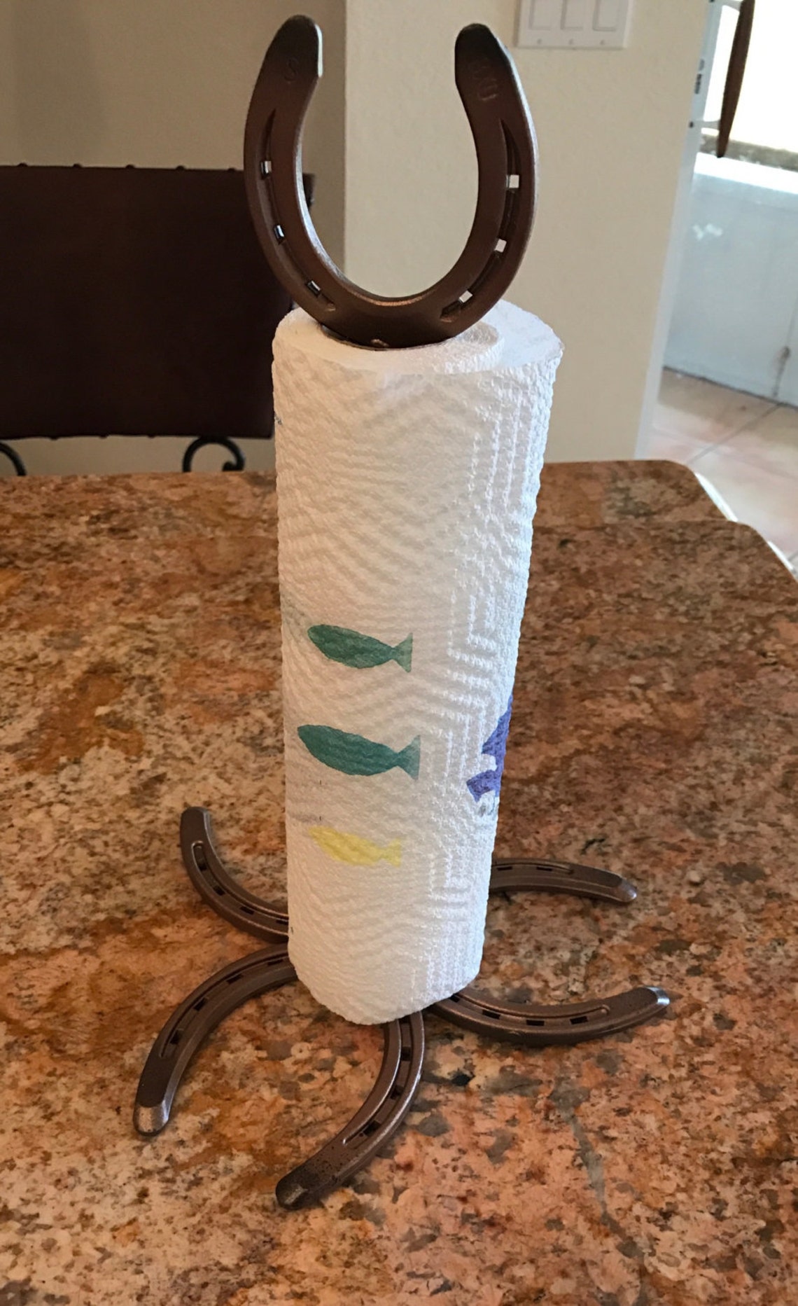 Horseshoe Art Paper Towel Holder Standing Western or Etsy