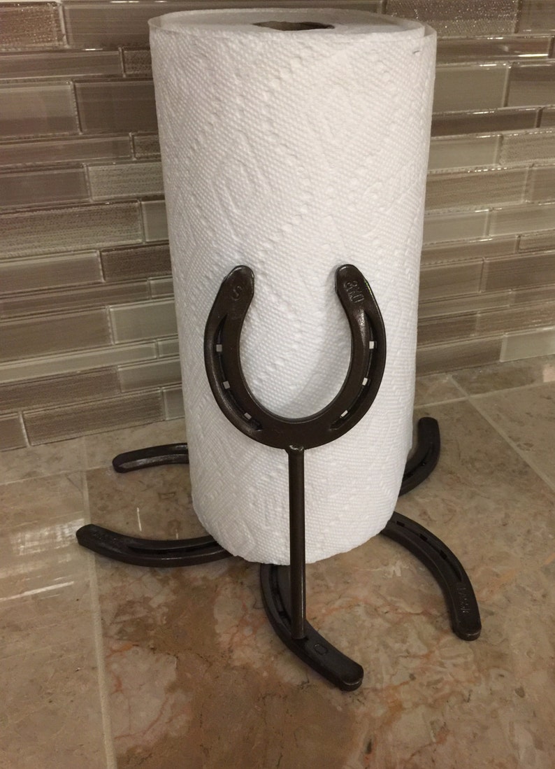 Horseshoe Art Paper Towel Holder Standing Western or Etsy