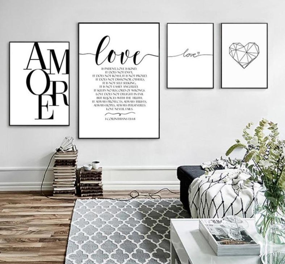 Love Wall Art Love Print Love Quotes Black and White Art Love - Etsy