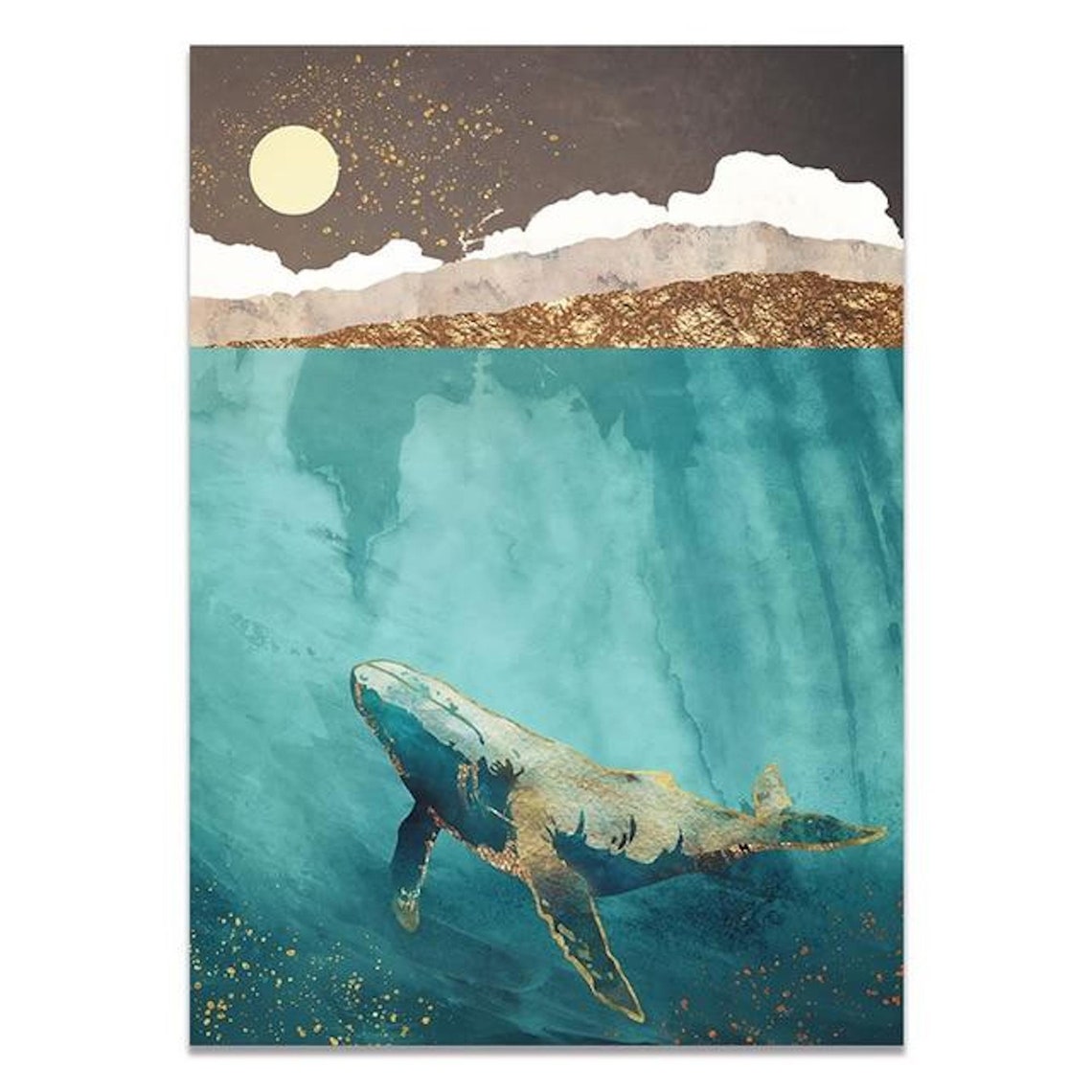 Whale Art Canvas Wall Art Prints Set of Prints Printable Wall Etsy