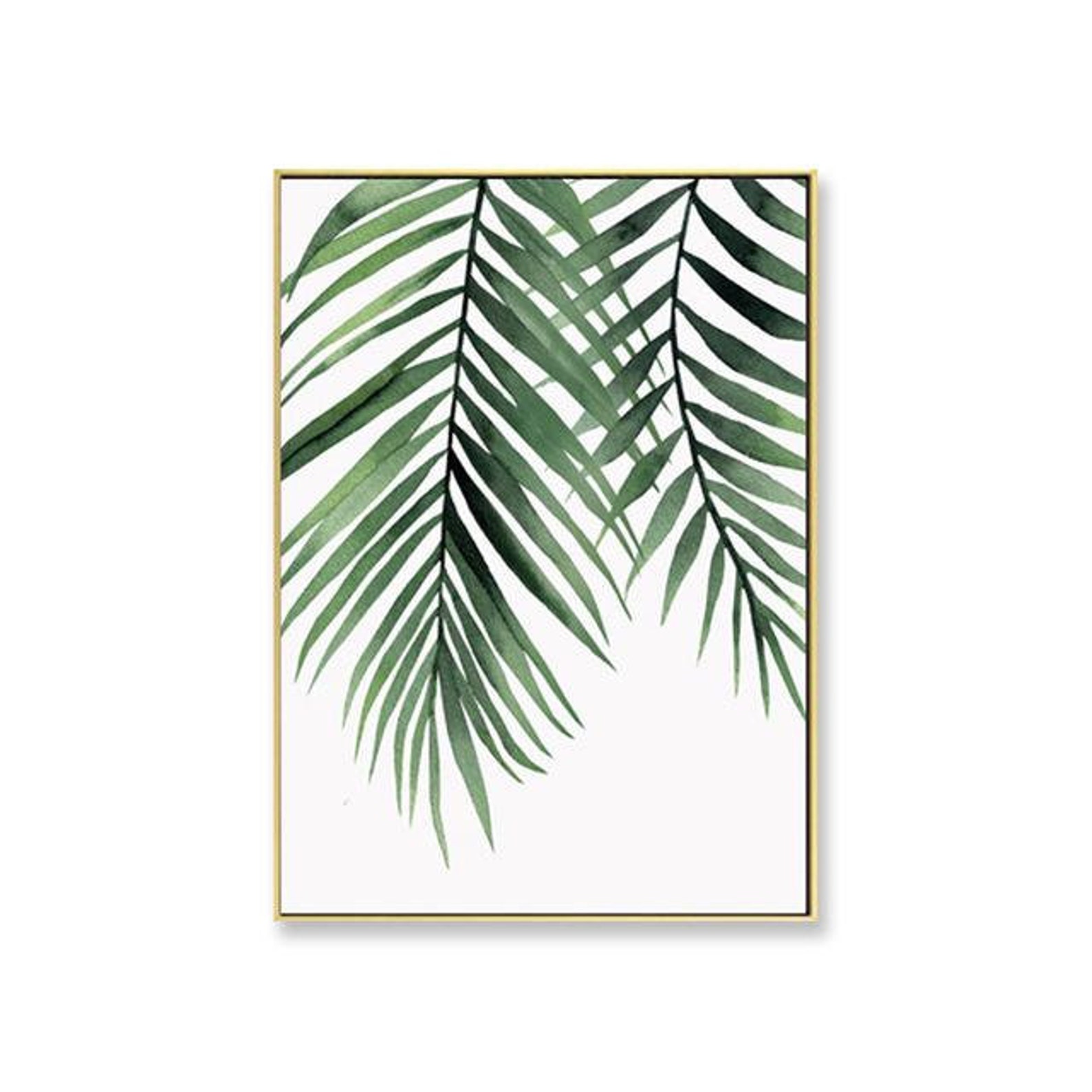 3 Piece Tropical Palm Leaf Wall Art Print Set Botanical Art Leaves Print Set, Tropical Green