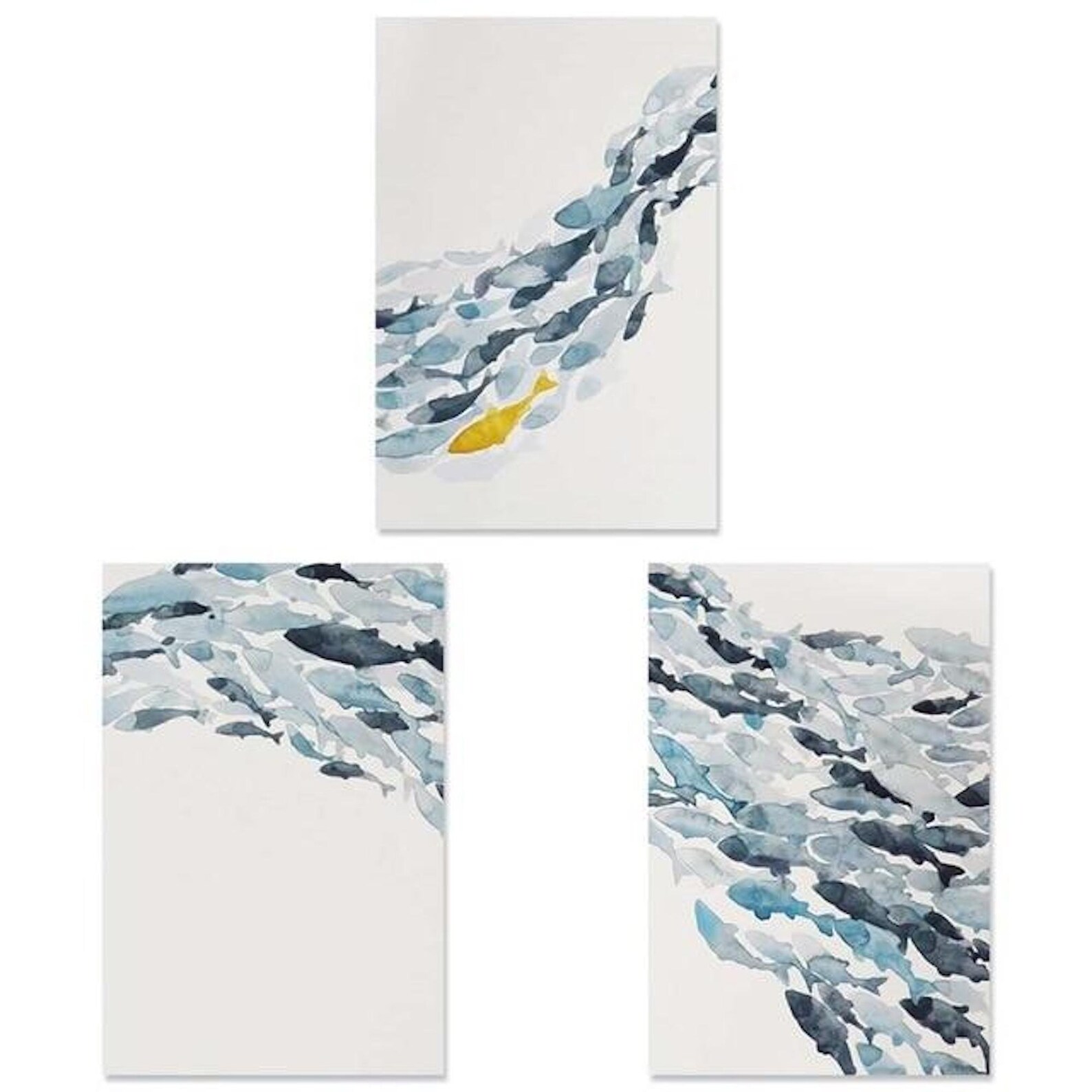 Fish Prints Wall Art Nordic Simple Abstract Fish Group Contemporary Art