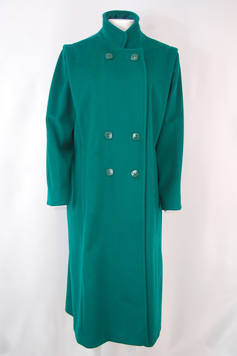 teal green coat
