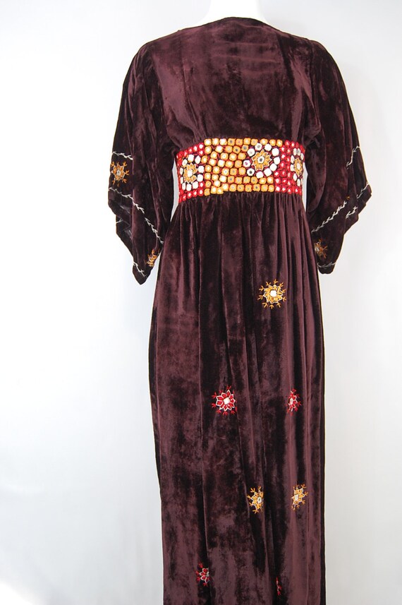 Celestial Dress | Persian Art Silk Maxi Dress | Plum Velvet Burnout Dress |  Ethnic Art Print Dress | XS | 2 | 0 - Etsy