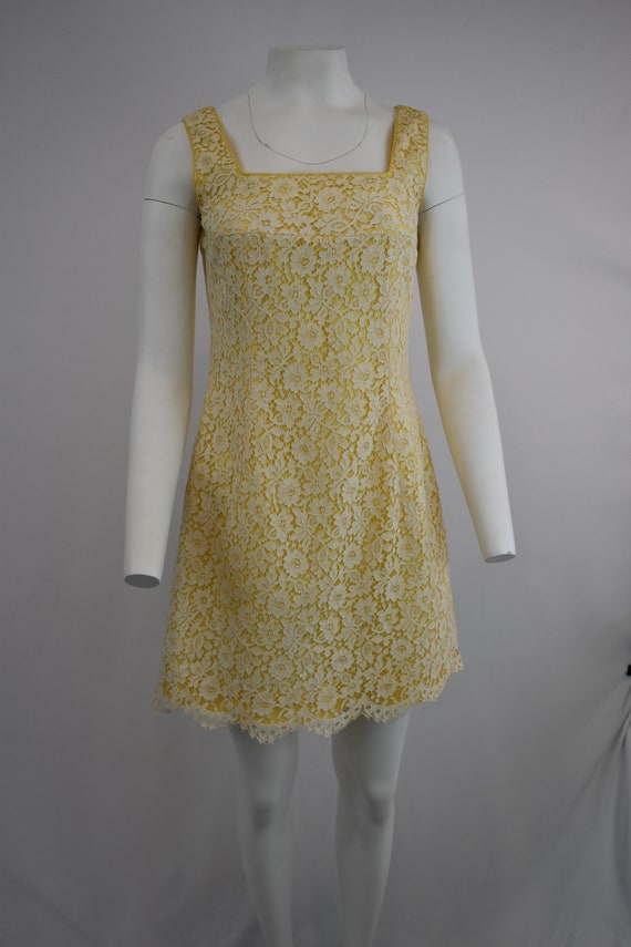 yellow and cream dress