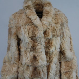 70&#39;s Vintage fur coat  beige brown opossum | Women&#39;s winter fur coat  Small | Medium