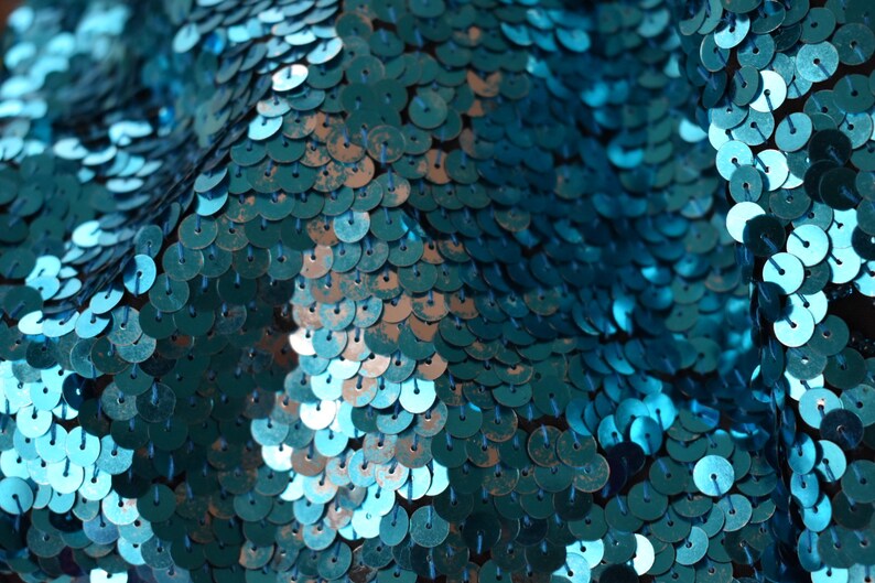 Special occasion party blouse Large Aqua blue sequin blouse 80/'s retro glam vintage clothing Women/'s vintage evening blouse