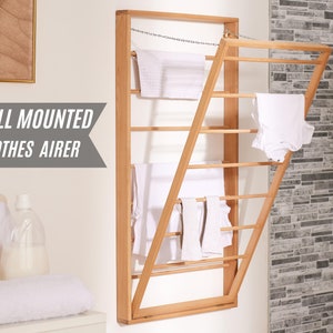 Fold-Away Wall-Mounted Clothes Drying Rack