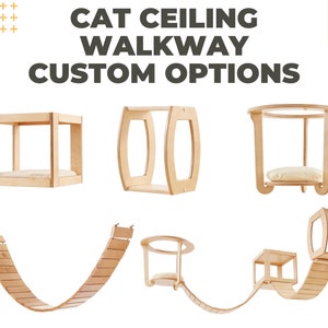 Cat Ceiling Mounted Walkway Furniture With Modular Shelf & Bridge, Sleeper Bed for Cats, Ideal for Indoor Tree Playground Lounge Bundle
