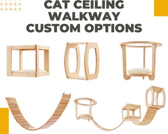 Mobili per passerelle montate a soffitto per gatti con mensola e ponte modulari, lettino per gatti, ideale per il pacchetto lounge per parchi giochi al coperto