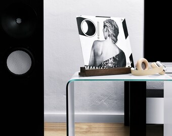 Now Playing Vinyl Record Display - Solid Oak Vinyl Stand With 2 Slots