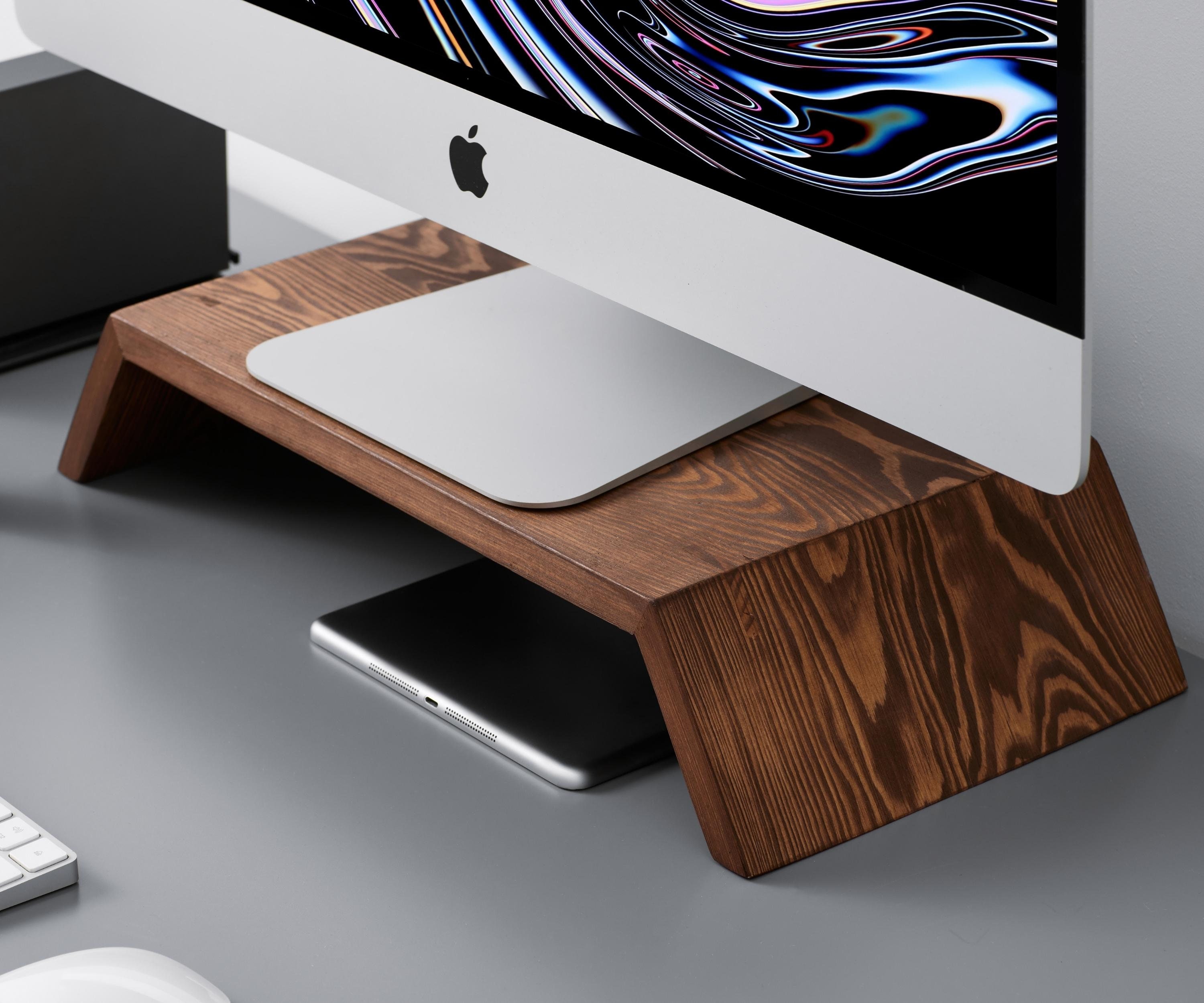 Soporte de monitor / elevador de monitor / soporte de monitor dual / madera  maciza / colores personalizados / estante de escritorio -  México
