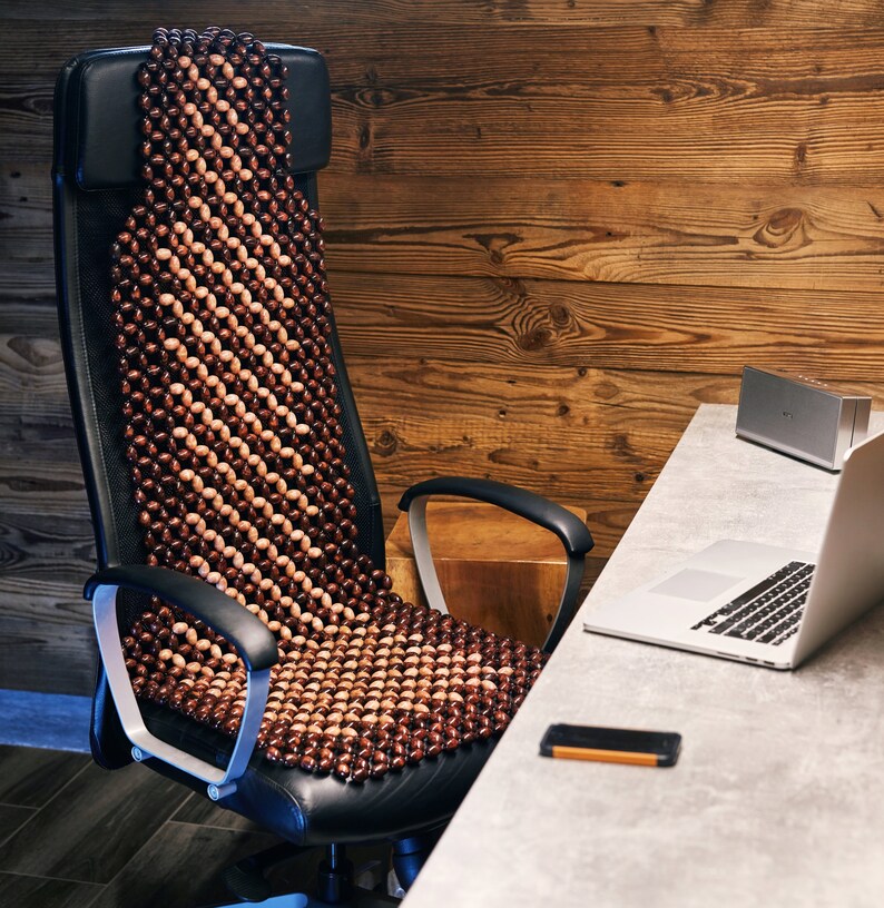 Car Seat Cover Massager From Natural Wood Beads Universal | Etsy