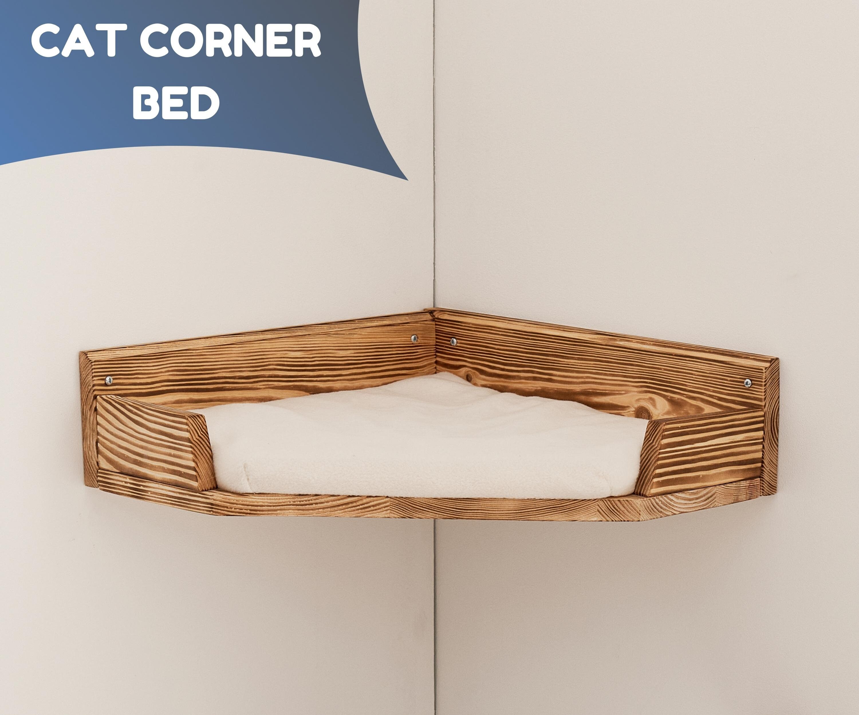 Corner Wood Cat Bed Wall Mounted Furniture for Pet Modern Cat Etsy