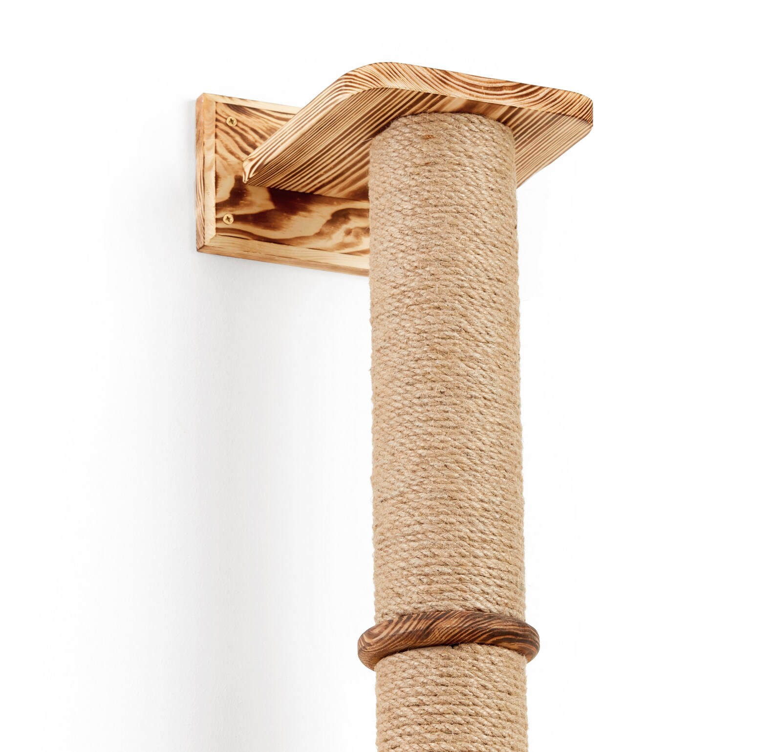 Large Wall Mounted Cat Sisal Pole Wooden 3tier Cat Sisal Etsy