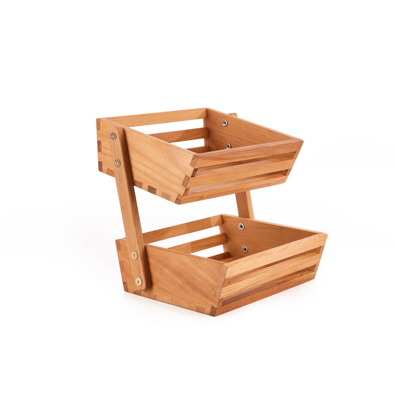 Wooden Two Tier Vegetables and Fruit Storage Rack Free Etsy