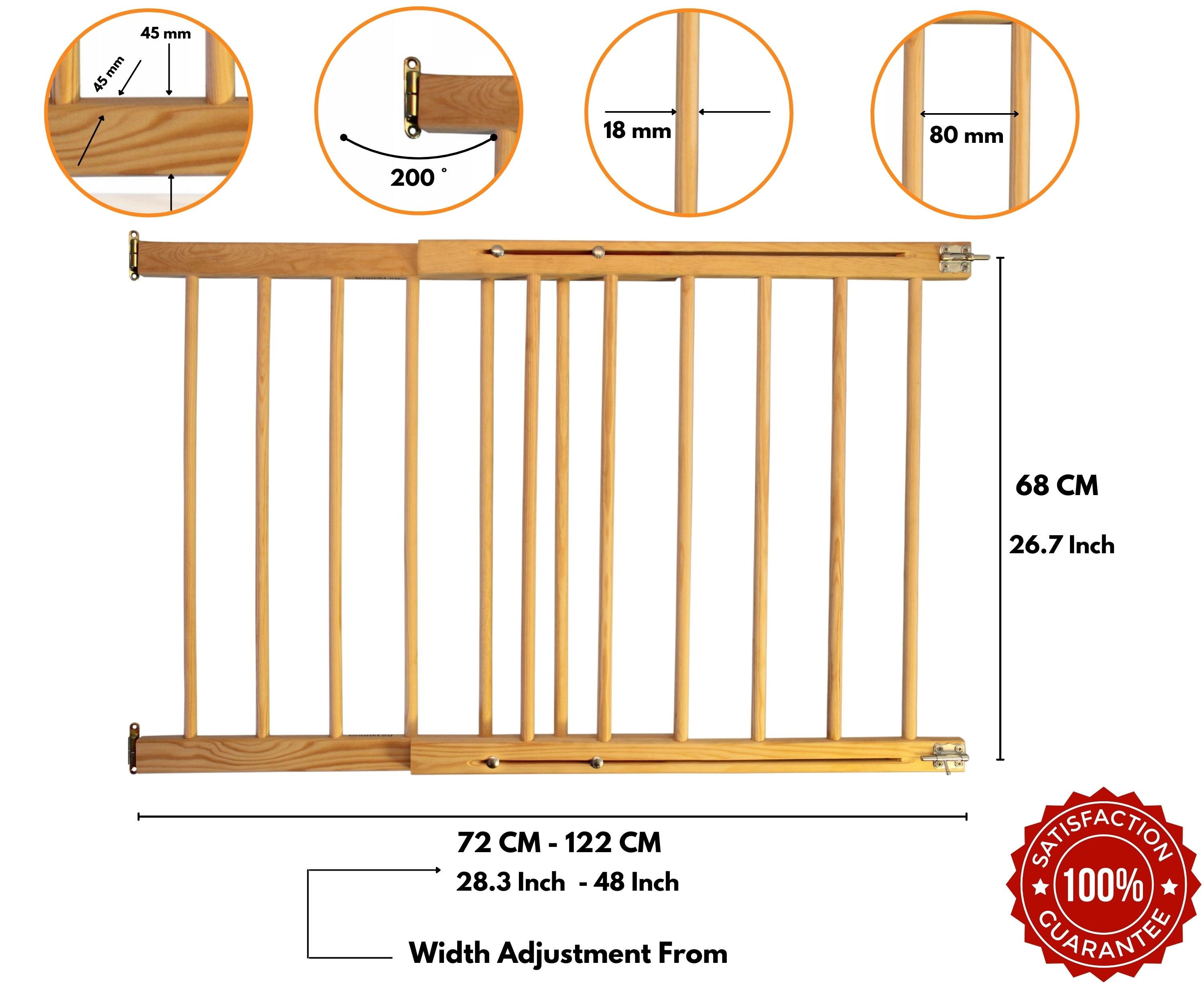 Versatile Wooden Safety Baby Gate Extendable 28.3'' Etsy UK