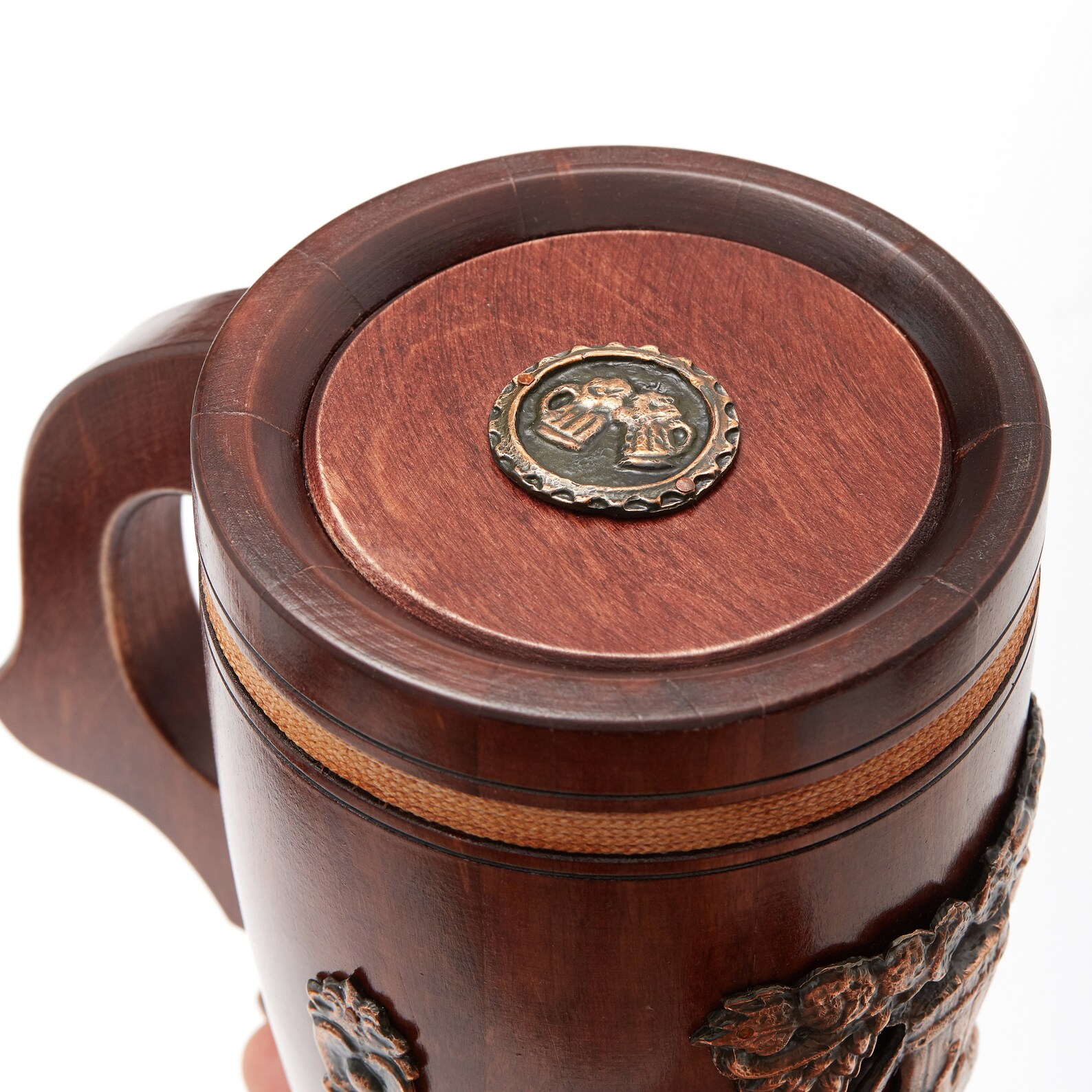 Oak Wood Beer Tankard With Lid Wooden Pint Beer Stein Must Etsy Australia