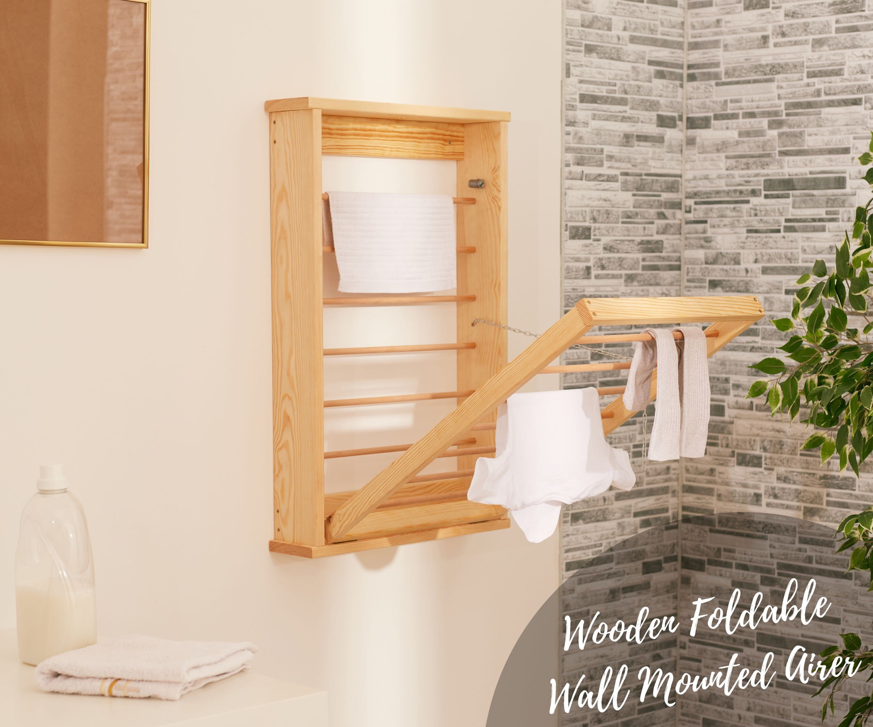 Wood Foldable Wall-Mounted Drying Rack