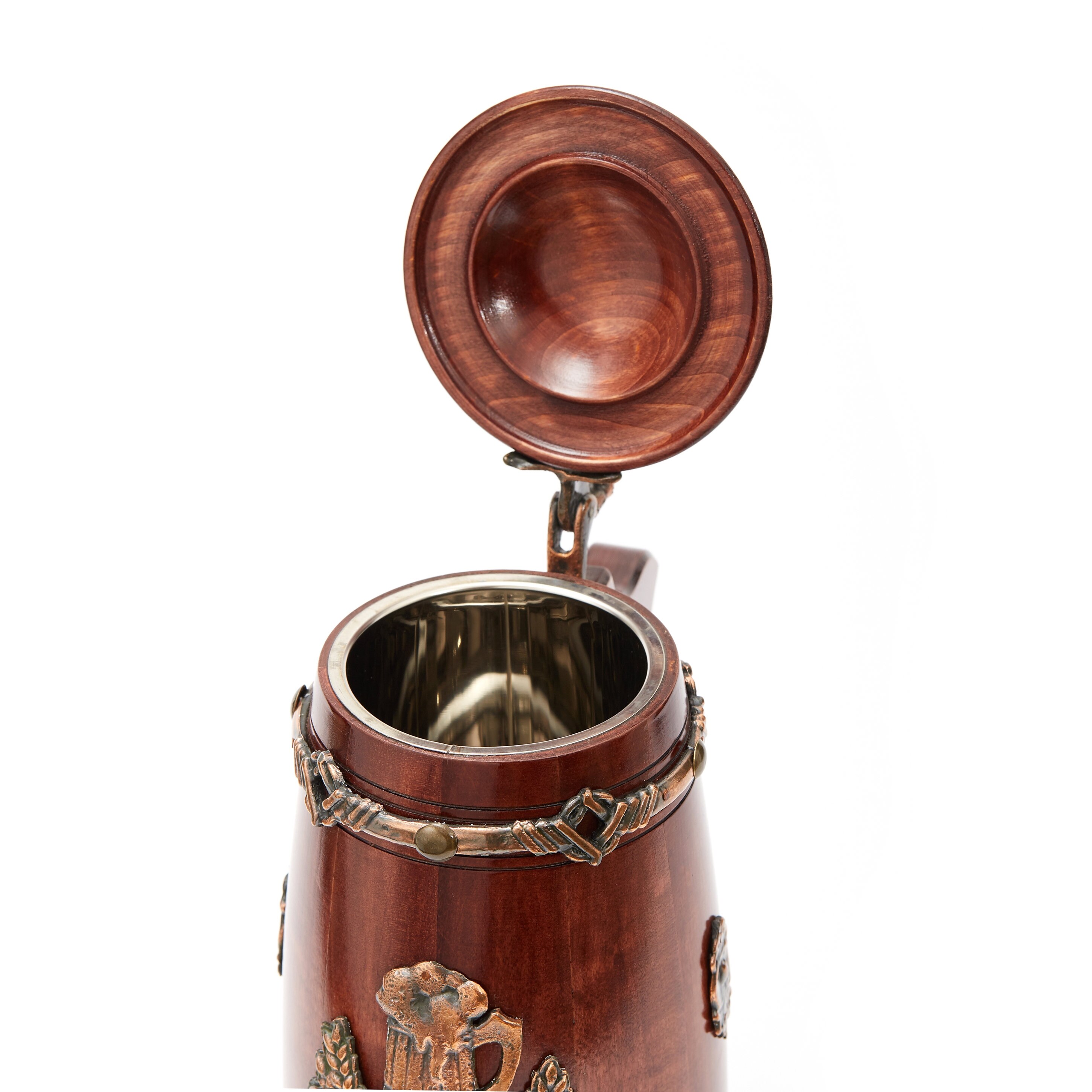 XXL 1L / 1.7 Pints Handmade Wooden Beer Mug With Lid Oak Etsy