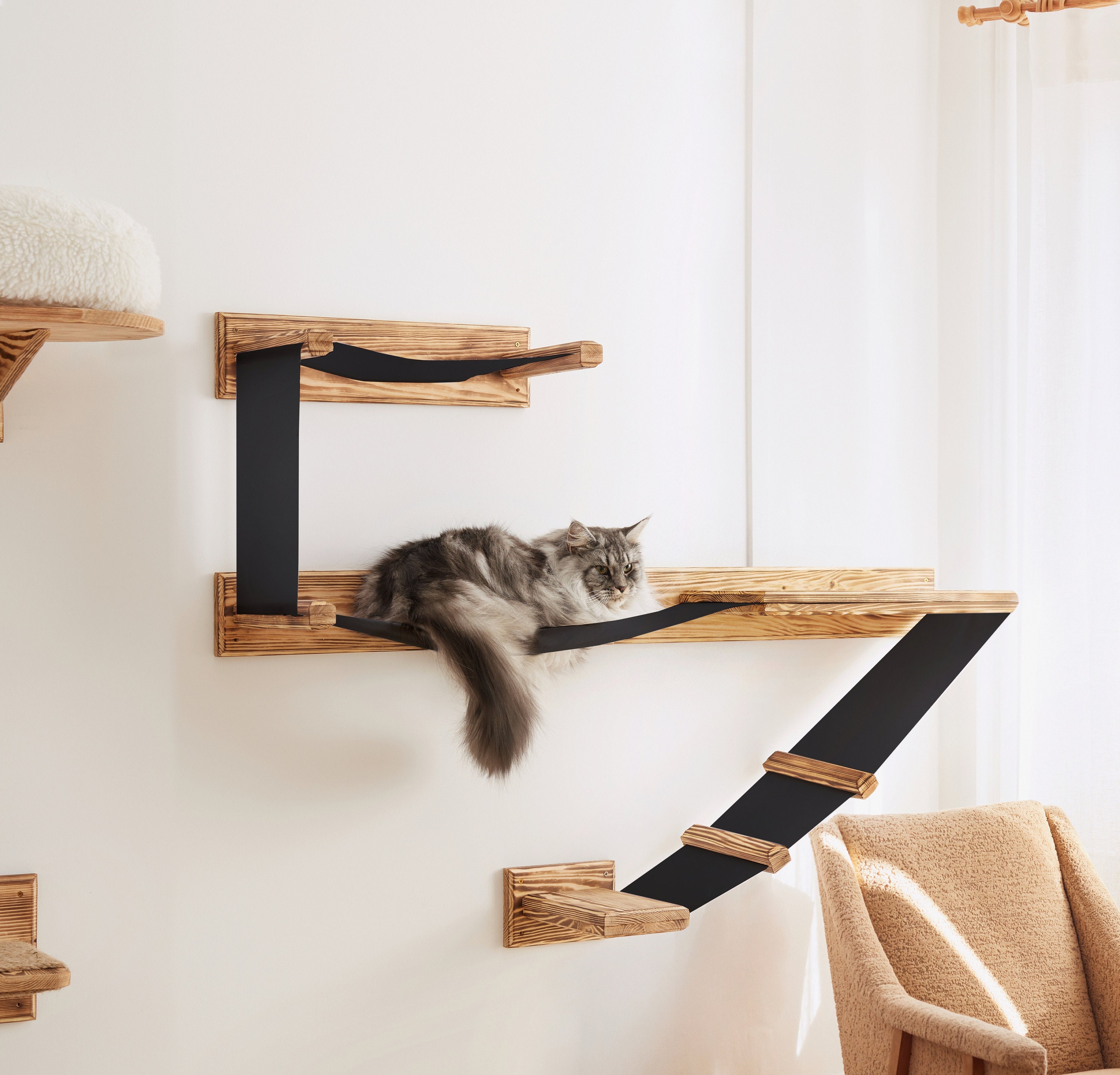 Wooden Cat Bed Pet House Lover Gift Wall Furniture Cat Shelf Bed Cat Saveplace Play Furniture Cat Shelf