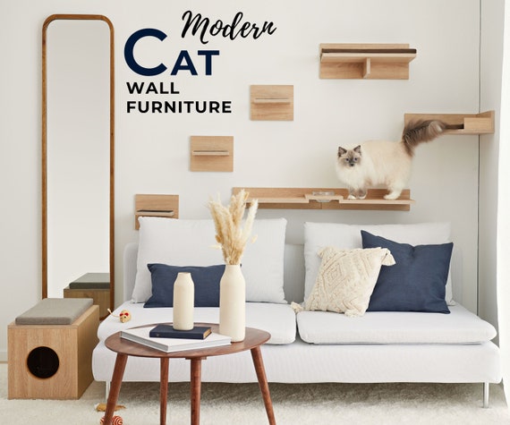 Cat Wall Furniture Shelves Floor Space Saving Set Including