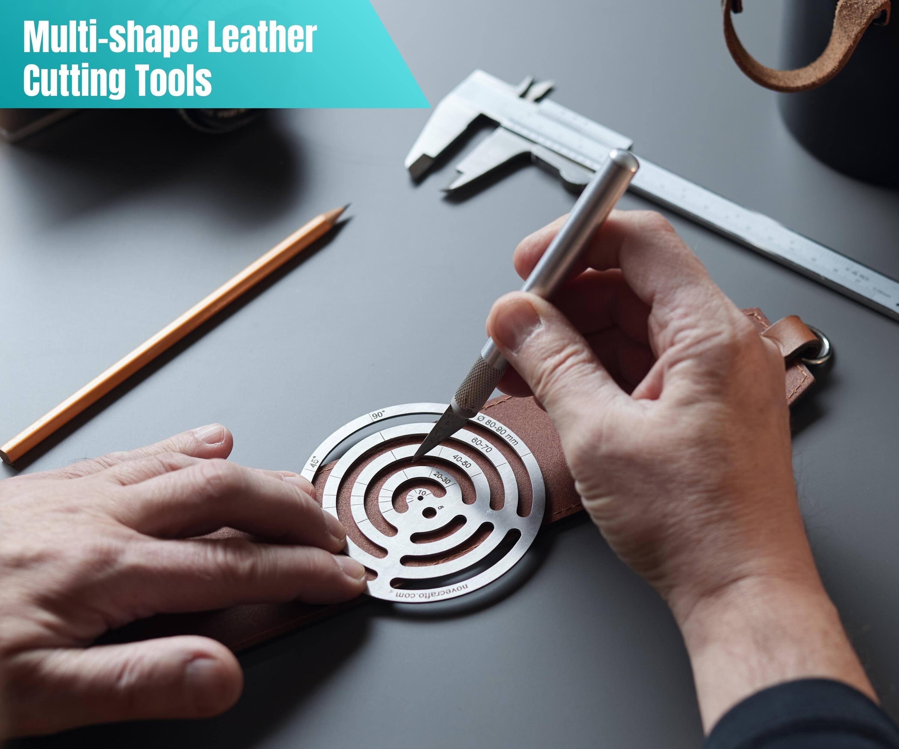 Aibecy NDK Rotary Boussole coupe-cercles Outil de coupe réglable pour carton de papier de cuir en caoutchouc DIY Craft Tool 