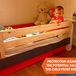 Universal Use Bed Rails Toddler Bed Guard Solid Wood Bed Rail For Toddlers Double Side Bed Barrier For Children Easy To Use Baby Bed Guard image 6