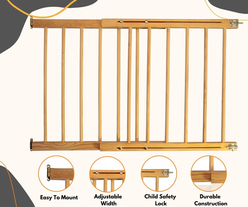 Versatile Wooden Safety Baby Gate Extendable 28.3'' Etsy UK
