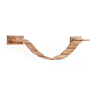 Large Wall Mounted Cat Bridge Lounge Platform Built Solid Wood And Strong Ropes Wooden Cat Furniture image 2