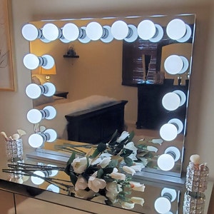 SILVER XLarge Frameless Mirror w/ 15 Dimmable Lights 36X30