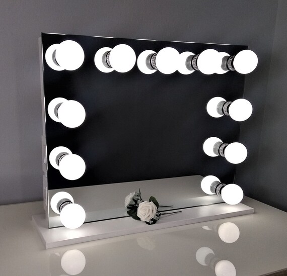 White Frameless Hollywood Lighted Vanity Makeup Mirror Dimmable