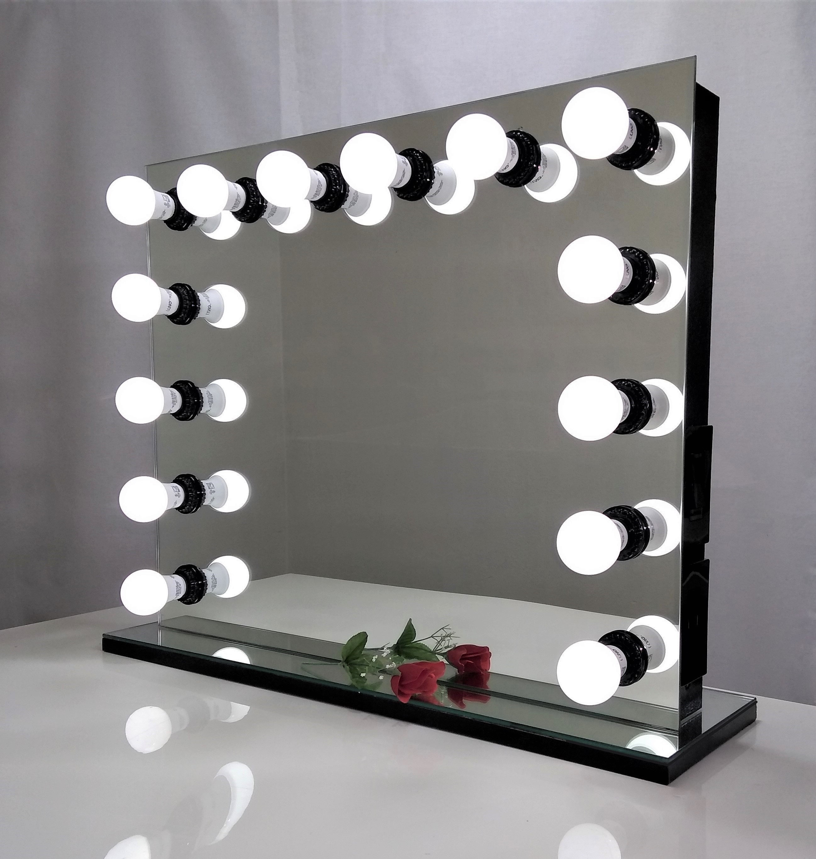 XL Hollywood Vanity Mirror w/ Mirrored base Etsy
