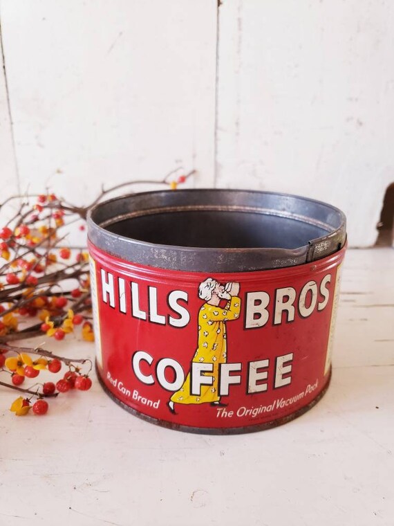 Vintage Coffee Can Tin Vintage Metal Coffee Can Rustic Etsy