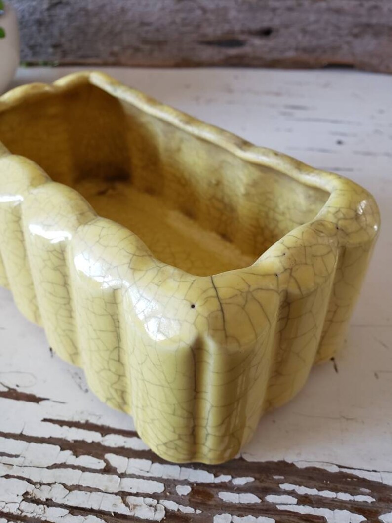 Vintage Mccoy Pottery Planter Old Mccoy Planter Yellow Etsy