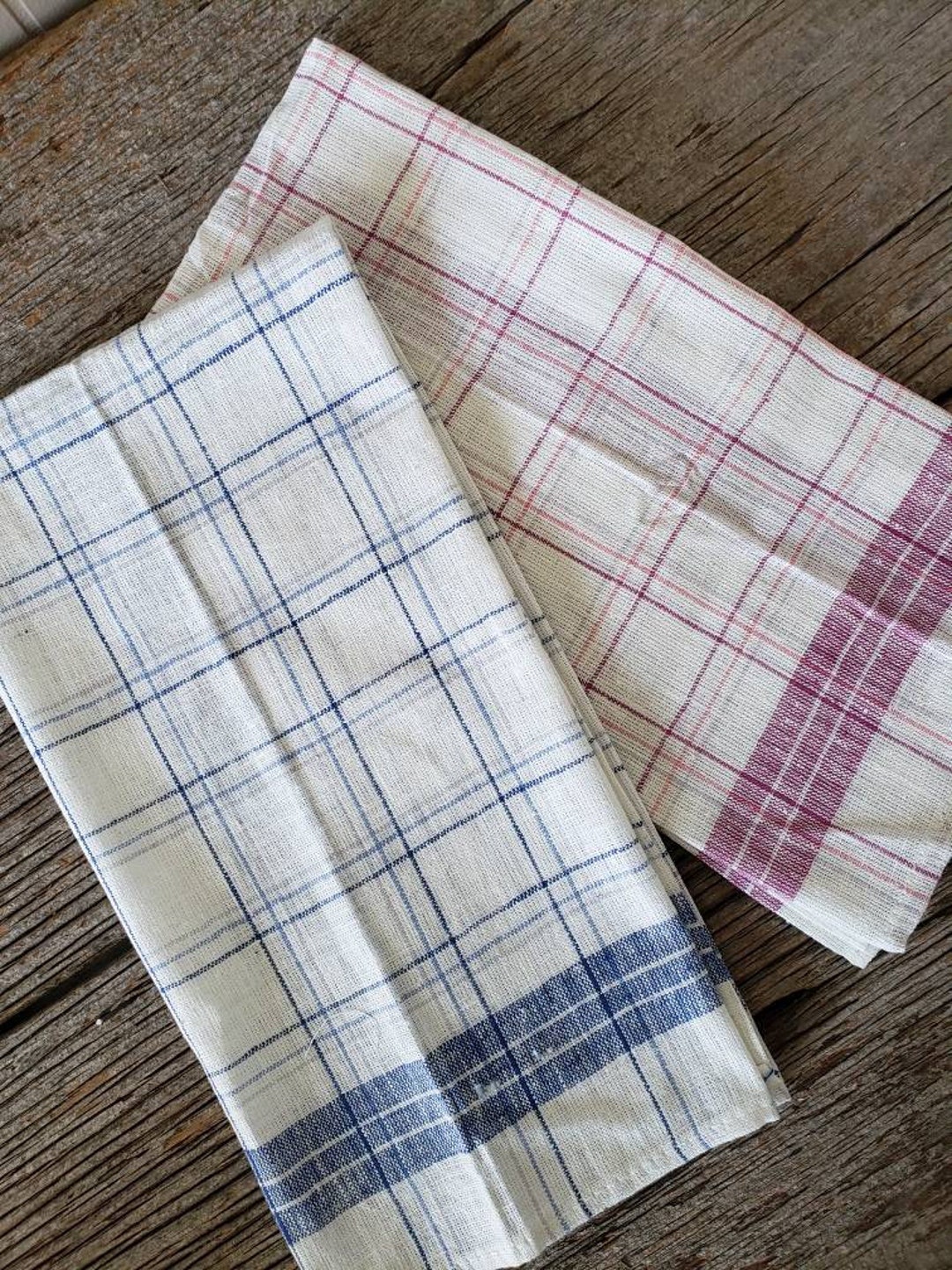 Vintage Kitchen Tea Towels Vintage Dish Towels Set of Two Towels Etsy