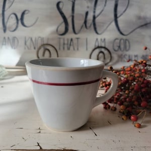 Shenango Mug Vintage Red And White Ironstone Mug